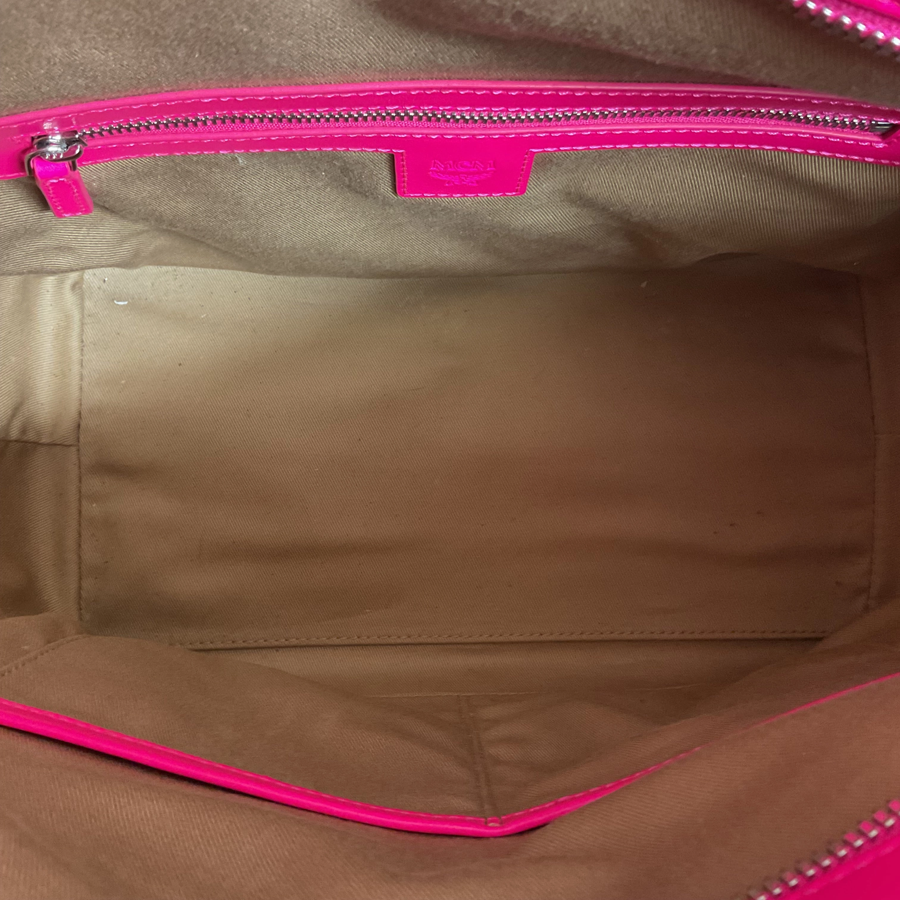 Handbag Luxury Designer By Mcm In Pink, Size:Medium