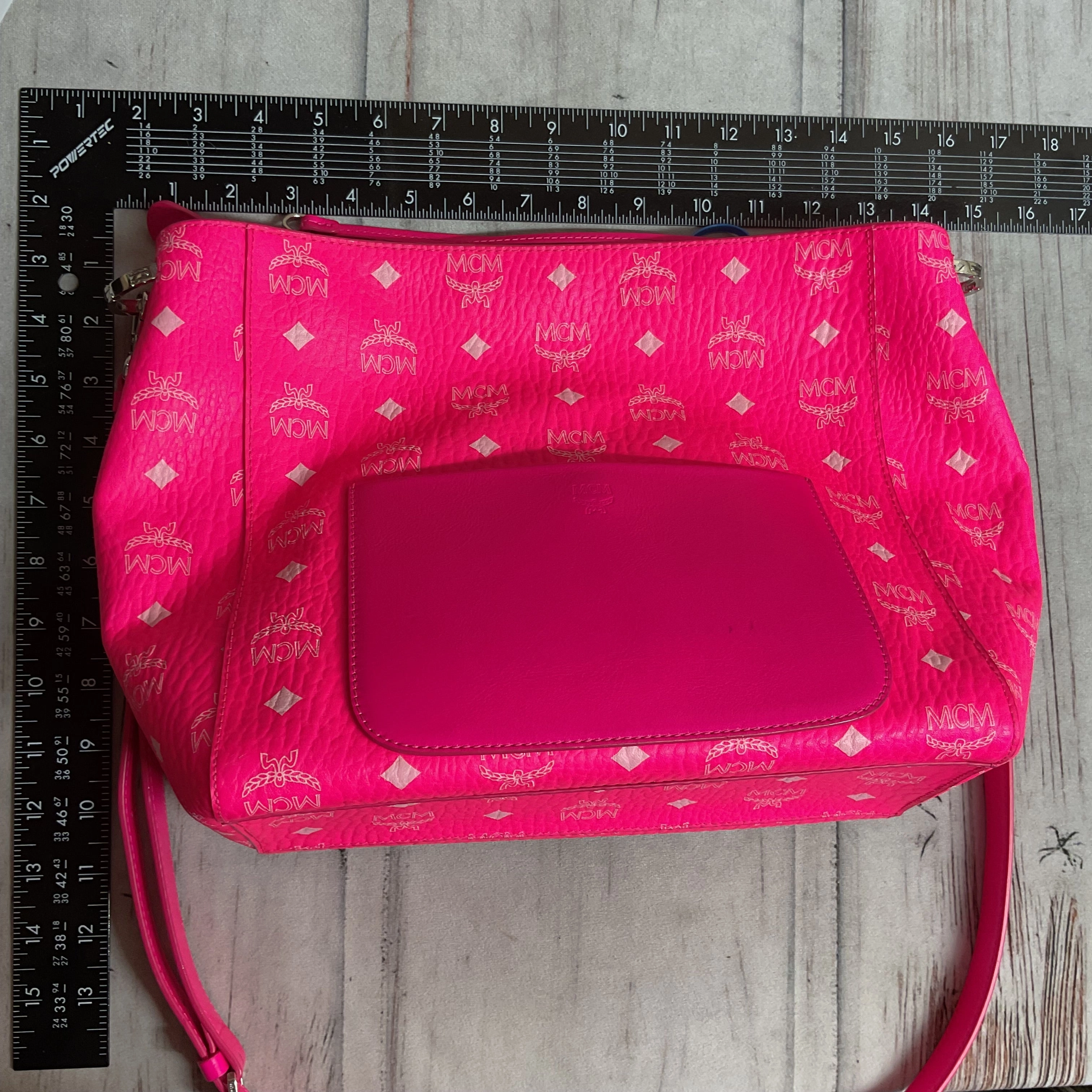 Handbag Luxury Designer By Mcm In Pink, Size:Medium