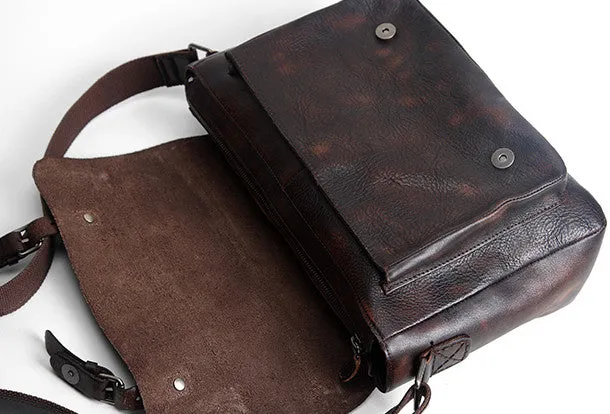 Handmade Cool leather men messenger bag shoulder laptop bag for men