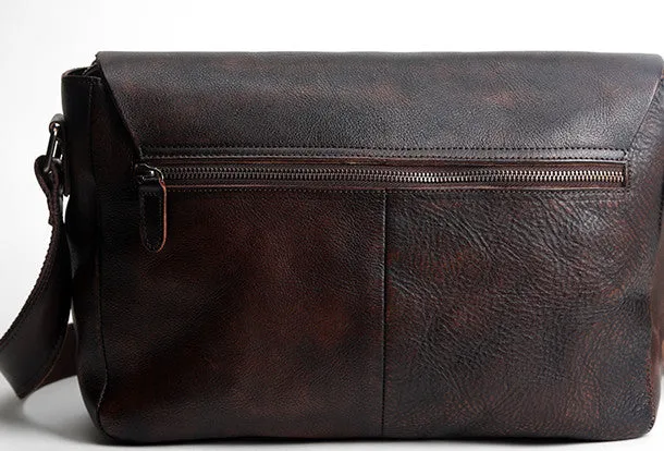 Handmade Cool leather men messenger bag shoulder laptop bag for men