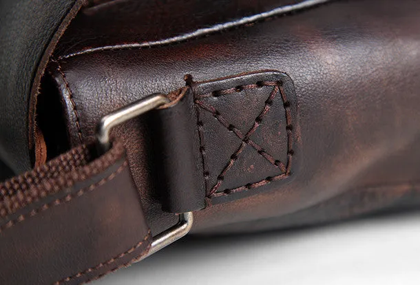 Handmade Cool leather men messenger bag shoulder laptop bag for men