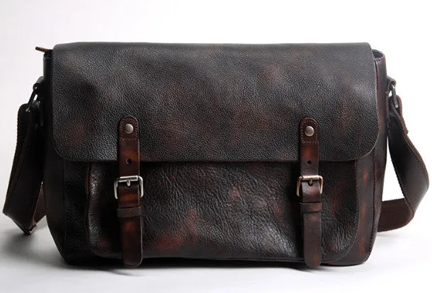 Handmade Cool leather men messenger bag shoulder laptop bag for men