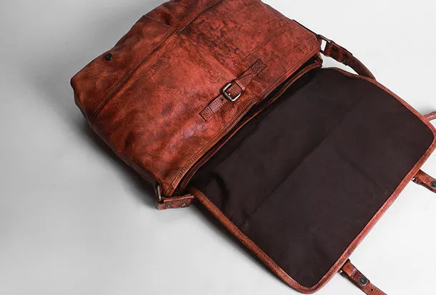 Handmade Cool leather mens messenger bag shoulder bag vintage bag