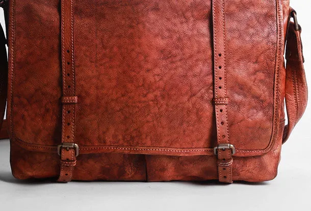 Handmade Cool leather mens messenger bag shoulder bag vintage bag