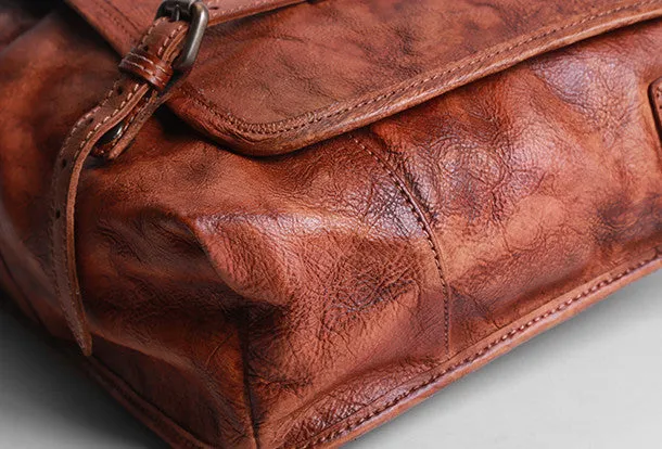 Handmade Cool leather mens messenger bag shoulder bag vintage bag