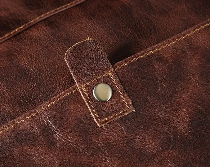 Handmade Cool Leather Mens Shoulder Bag Messenger Bag Bike Bag for men