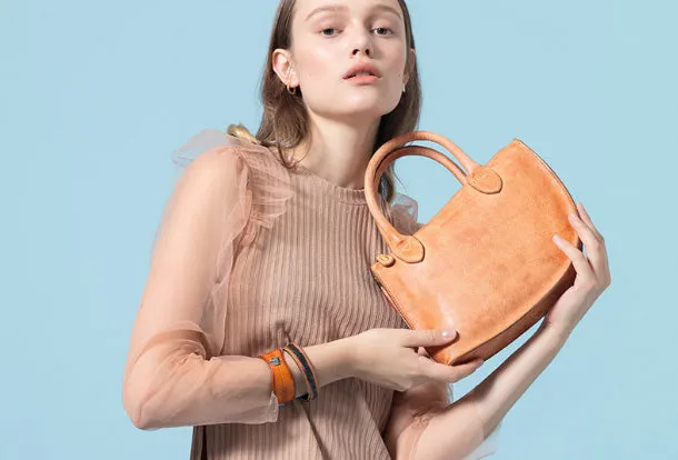 Handmade Genuine Leather Handbag Shopper Bag Crossbody Bag Shoulder Bag Purse For Women