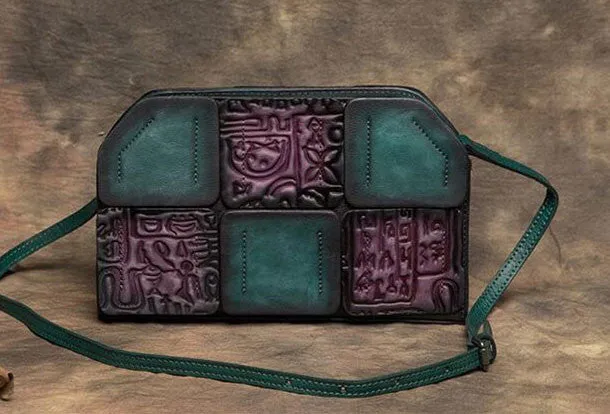 Handmade Leather crossbody purse shoulder bag for women leather