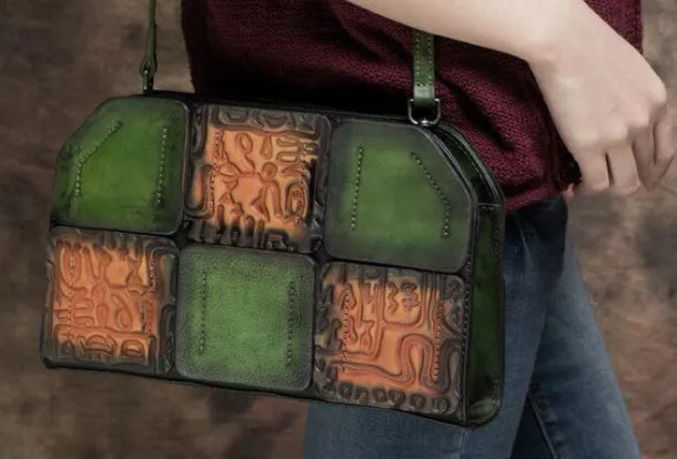 Handmade Leather crossbody purse shoulder bag for women leather