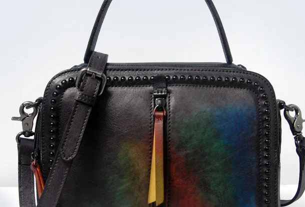 Handmade Leather handbag purse shoulder bag for women leather shopper bag