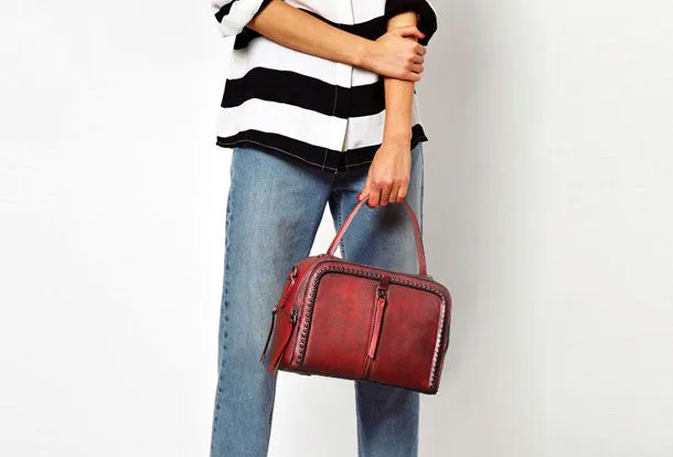Handmade Leather handbag purse shoulder bag for women leather shopper bag