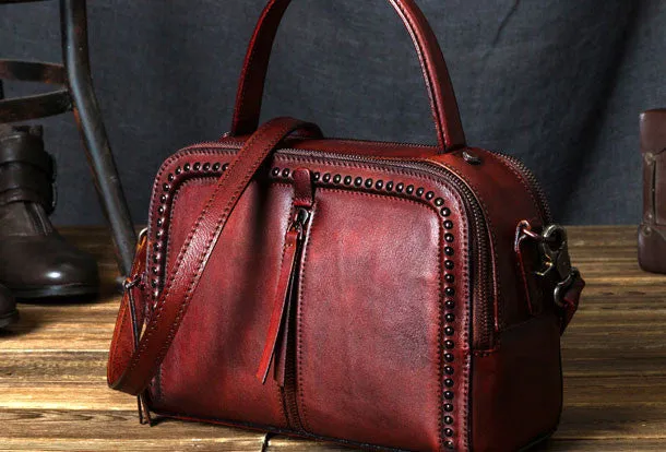 Handmade Leather handbag purse shoulder bag for women leather shopper bag