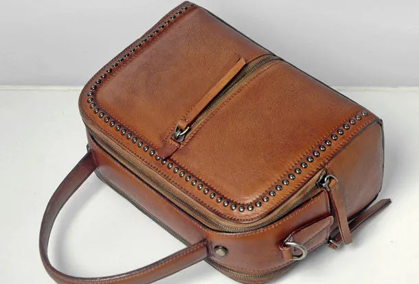 Handmade Leather handbag purse shoulder bag for women leather shopper bag