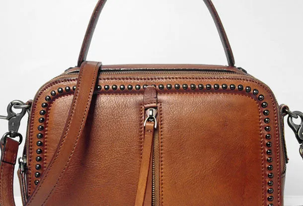 Handmade Leather handbag purse shoulder bag for women leather shopper bag
