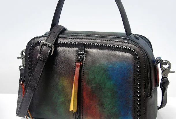 Handmade Leather handbag purse shoulder bag for women leather shopper bag