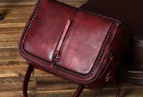 Handmade Leather handbag purse shoulder bag for women leather shopper bag