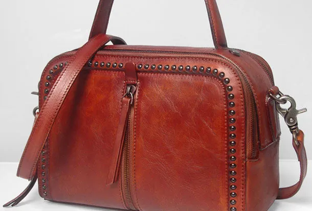 Handmade Leather handbag purse shoulder bag for women leather shopper bag