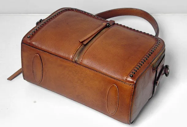 Handmade Leather handbag purse shoulder bag for women leather shopper bag