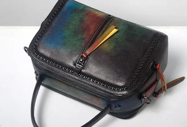 Handmade Leather handbag purse shoulder bag for women leather shopper bag