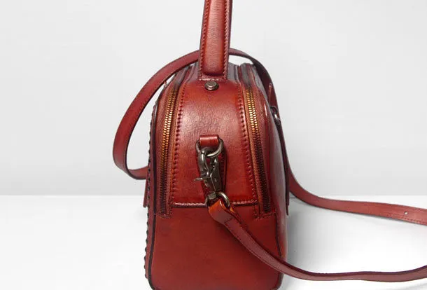 Handmade Leather handbag purse shoulder bag for women leather shopper bag