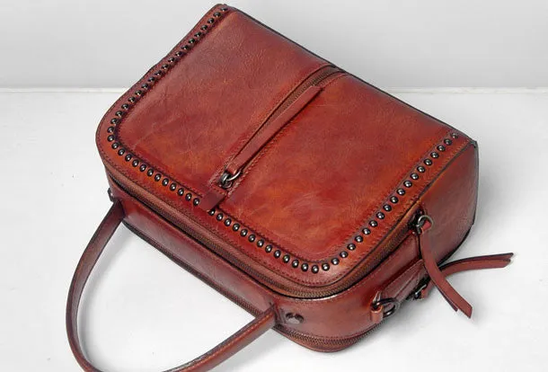 Handmade Leather handbag purse shoulder bag for women leather shopper bag