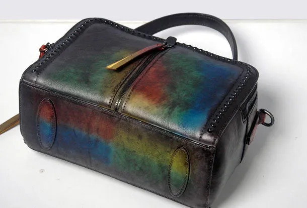 Handmade Leather handbag purse shoulder bag for women leather shopper bag