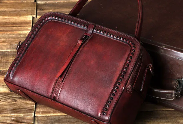 Handmade Leather handbag purse shoulder bag for women leather shopper bag