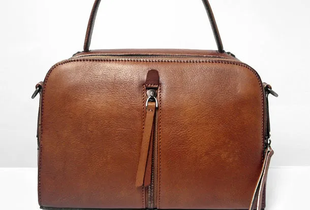 Handmade Leather handbag purse shoulder bag for women leather shopper bag