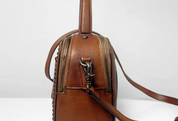 Handmade Leather handbag purse shoulder bag for women leather shopper bag