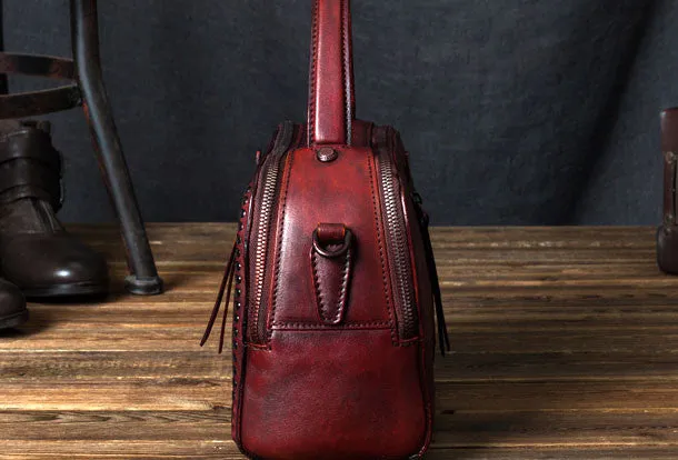 Handmade Leather handbag purse shoulder bag for women leather shopper bag