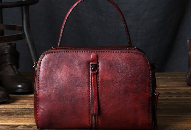 Handmade Leather handbag purse shoulder bag for women leather shopper bag