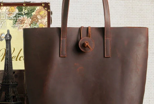 Handmade Leather handbag shoulder bag tote for women leather shopper bag