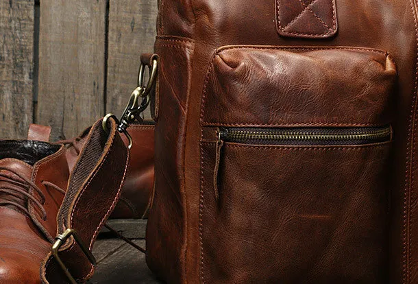 Handmade leather men Briefcase messenger large vintage shoulder laptop bag vintage bag