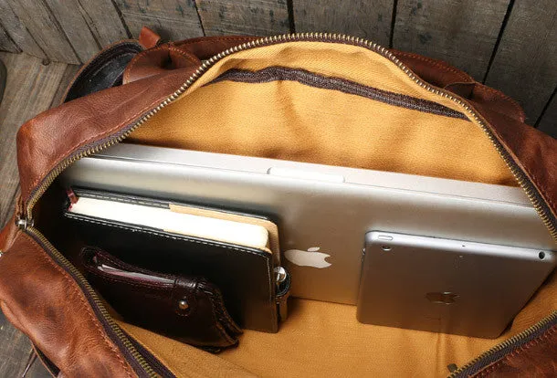 Handmade leather men Briefcase messenger large vintage shoulder laptop bag vintage bag
