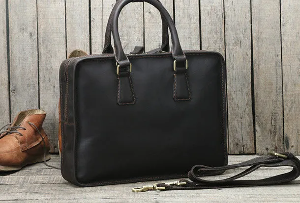Handmade leather men Briefcase messenger large vintage shoulder laptop bag vintage bag
