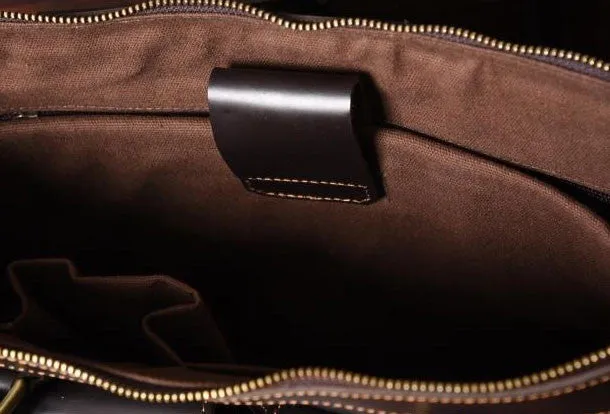 Handmade leather men Briefcase messenger vintage shoulder laptop bag vintage bag