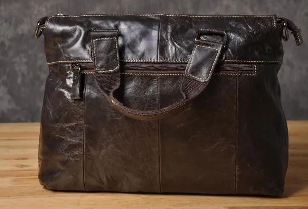 Handmade leather men Briefcase messenger vintage shoulder laptop bag vintage bag