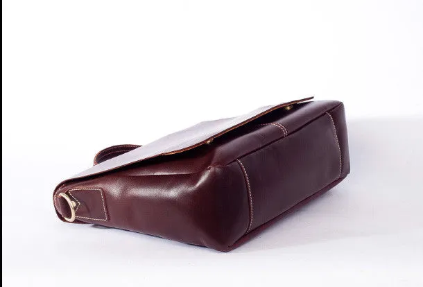 Handmade leather men Briefcase messenger vintage shoulder laptop bag vintage bag