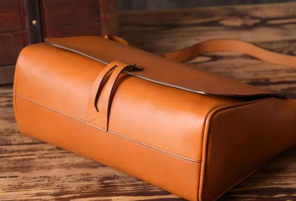 Handmade leather men Briefcase messenger vintage shoulder laptop bag vintage bag
