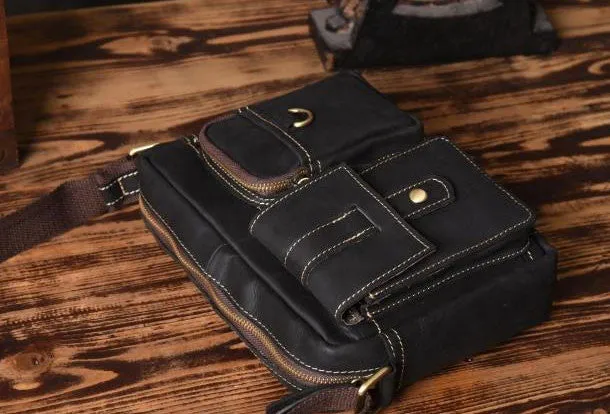 Handmade leather men Briefcase messenger vintage shoulder laptop bag vintage bag