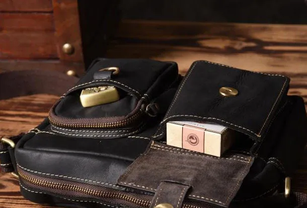 Handmade leather men Briefcase messenger vintage shoulder laptop bag vintage bag