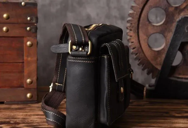 Handmade leather men Briefcase messenger vintage shoulder laptop bag vintage bag