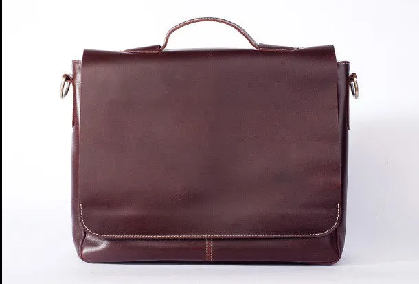 Handmade leather men Briefcase messenger vintage shoulder laptop bag vintage bag