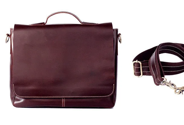 Handmade leather men Briefcase messenger vintage shoulder laptop bag vintage bag