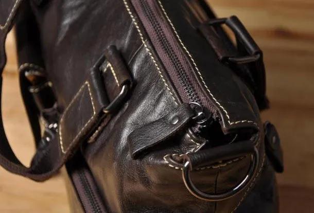 Handmade leather men Briefcase messenger vintage shoulder laptop bag vintage bag