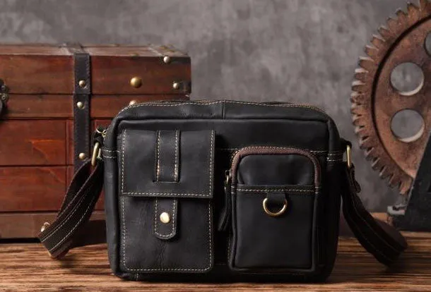 Handmade leather men Briefcase messenger vintage shoulder laptop bag vintage bag