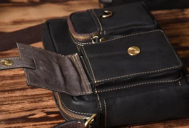 Handmade leather men Briefcase messenger vintage shoulder laptop bag vintage bag