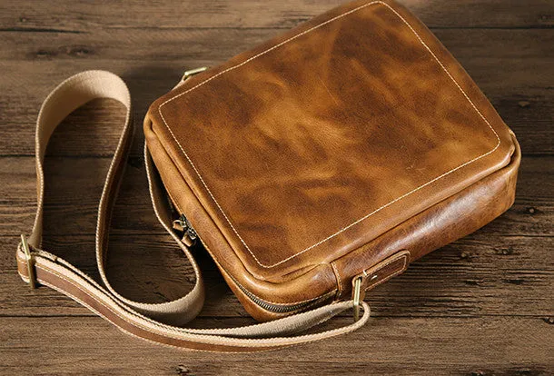 Handmade leather men messenger large vintage shoulder laptop bag vintage bag