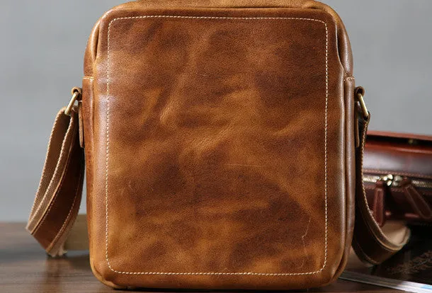 Handmade leather men messenger large vintage shoulder laptop bag vintage bag