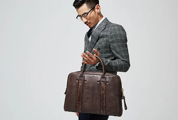 Handmade leather men messenger large vintage shoulder laptop bag vintage bag